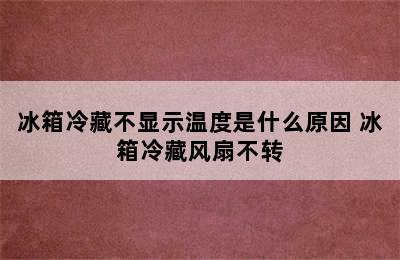 冰箱冷藏不显示温度是什么原因 冰箱冷藏风扇不转